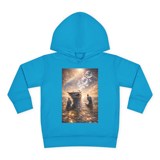 Toddler Hoodie — Sparkling Sea Dragon with Rainbow & Bubbles