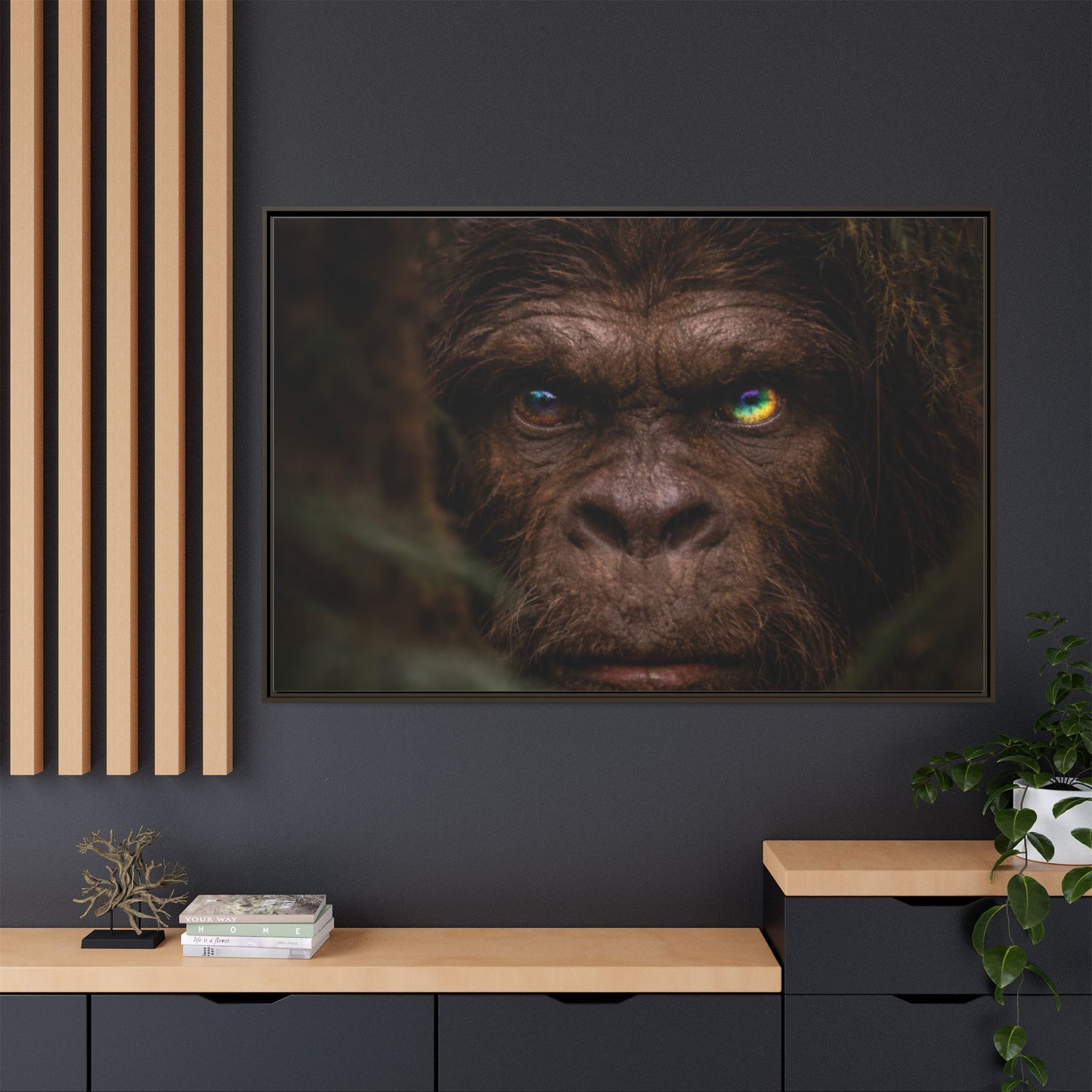 Their Eyes of the Living Rainbow- The Sasquatch People  Portrait Wall Art