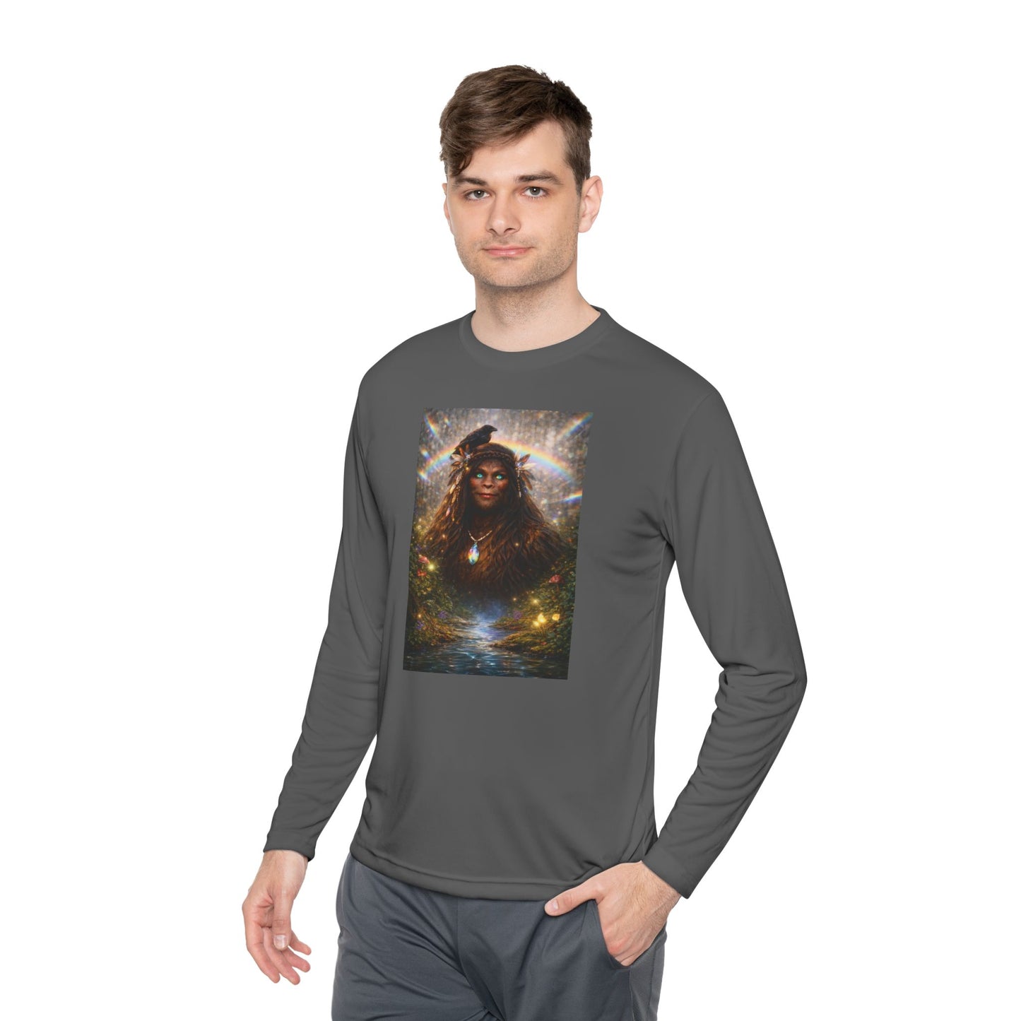 Guardian of the Rainbow Veil- Unisex Lightweight Long Sleeve Tee