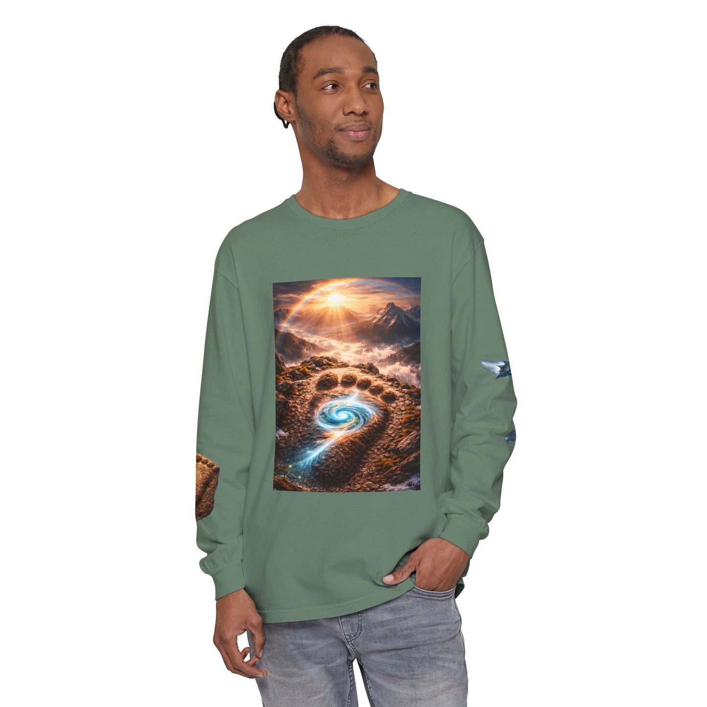 The Imprints of Our First Ancestors Long Sleeve Cosmic Sasquatch Guardian Tee