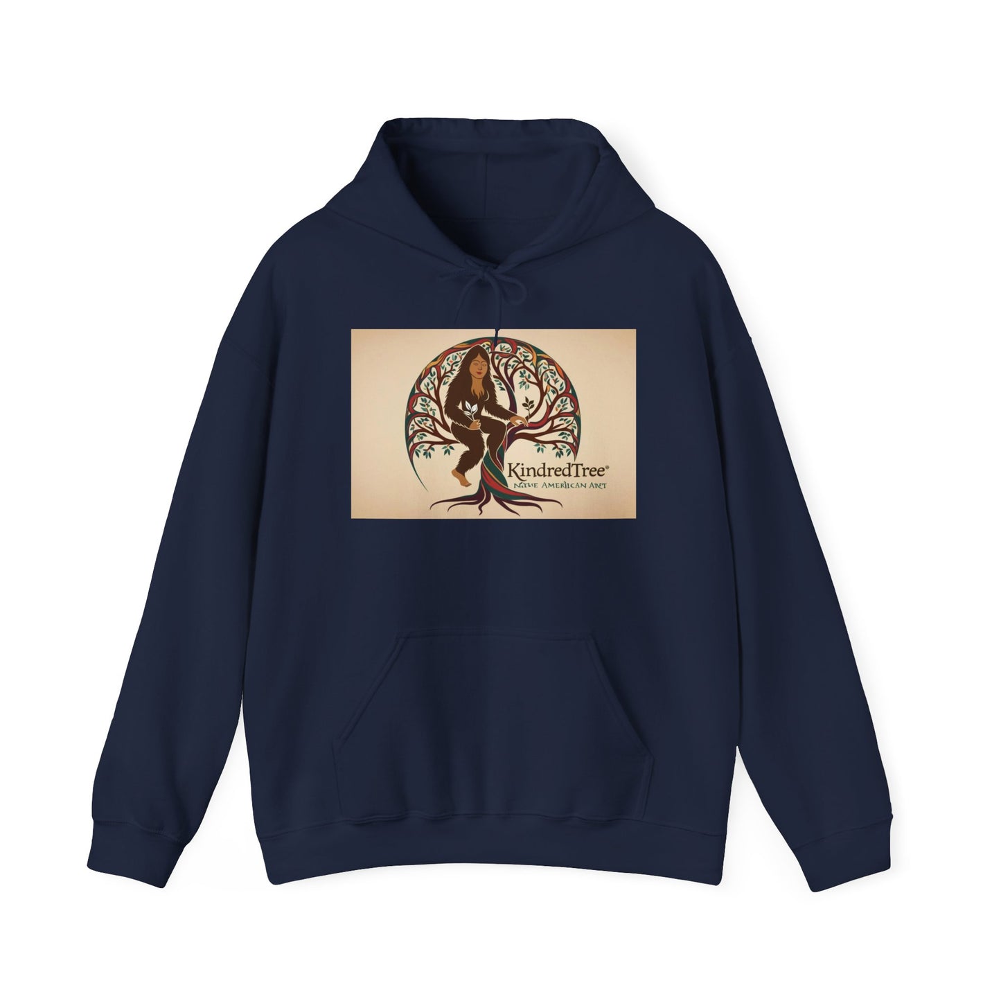 Hooded Sweatshirt - Female Sasquatch Tree of Life Colorful Kindretree Design