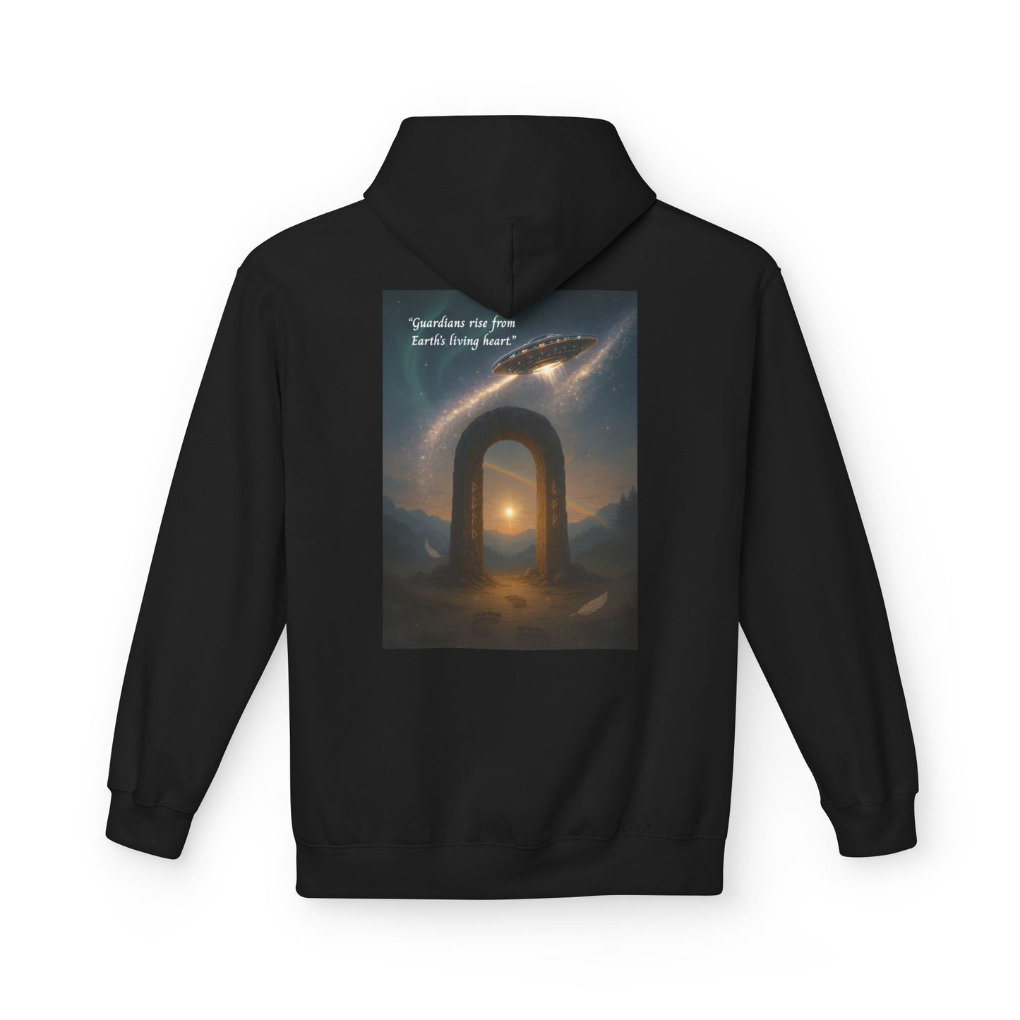 Cosmic Portal Hoodie — "Searching for Earth’s Story" Astral Landscape Pullover
