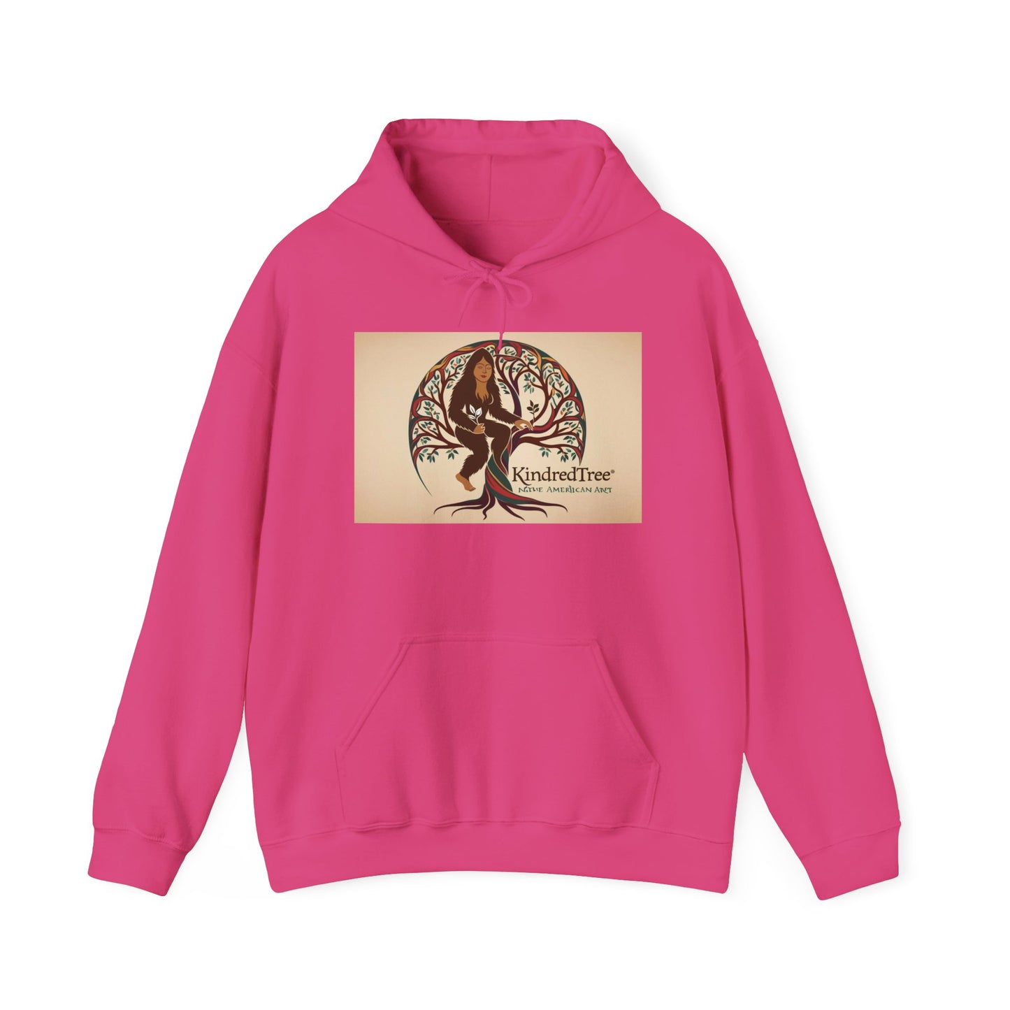 Hooded Sweatshirt - Female Sasquatch Tree of Life Colorful Kindretree Design