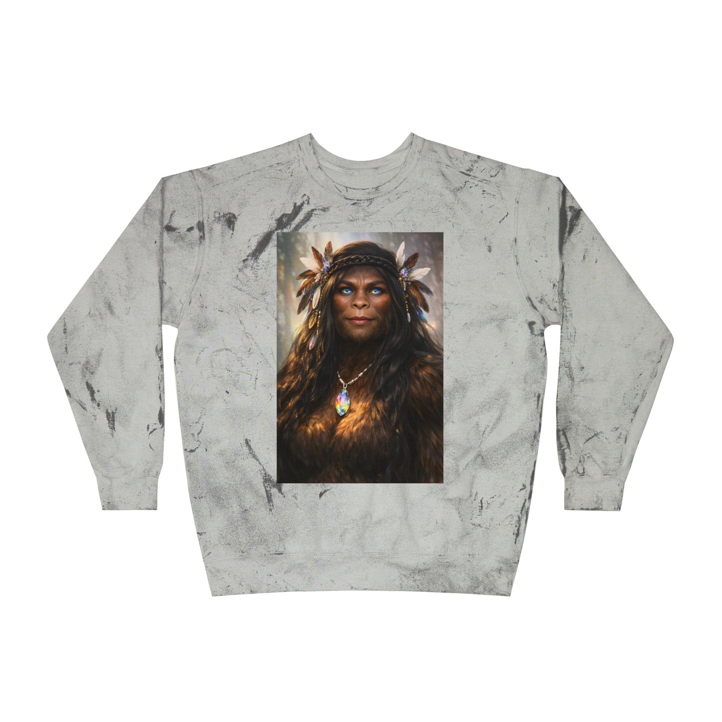 Sasquatch Royal Guardian, Eyes of the Living Rainbow- Crewneck Sweatshirt