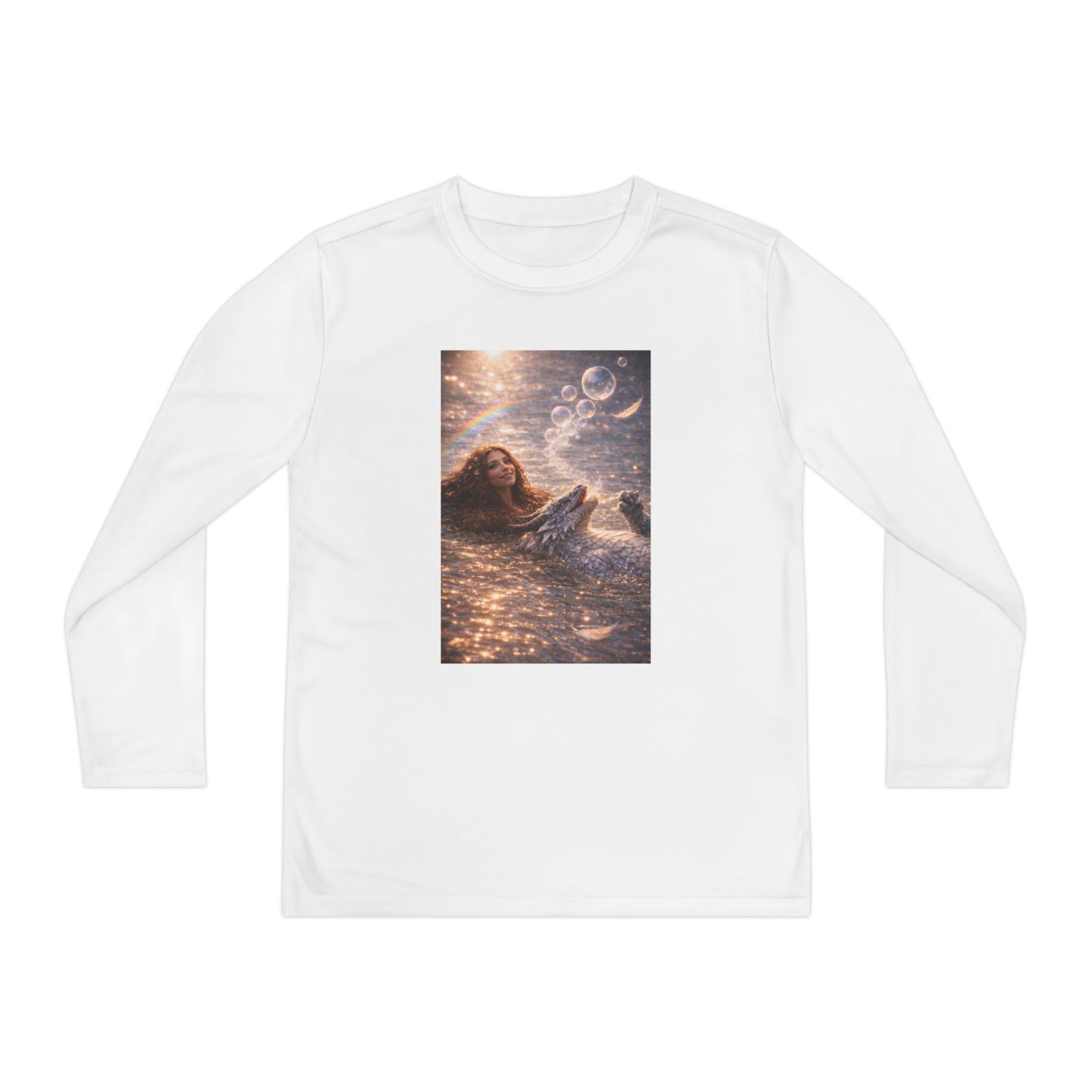 Youth Long Sleeve Tee — "Friends Come in Many Forms" Sasquatch & Dragon Dreamscape