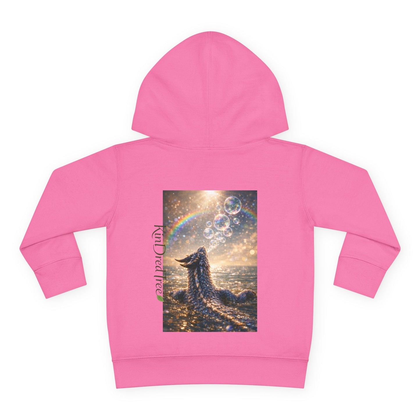 Toddler Hoodie — Sparkling Sea Dragon with Rainbow & Bubbles