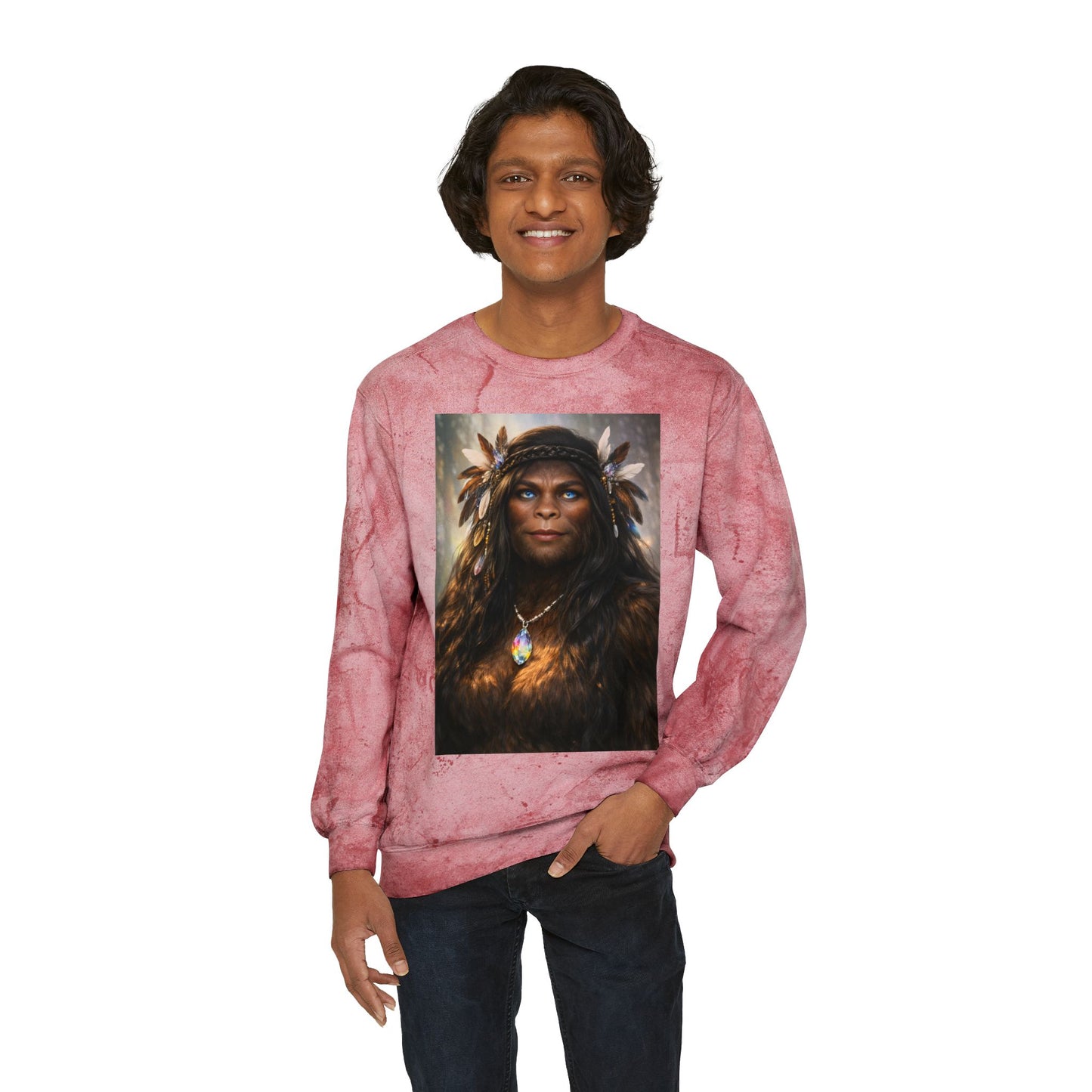 Sasquatch Royal Guardian, Eyes of the Living Rainbow- Crewneck Sweatshirt