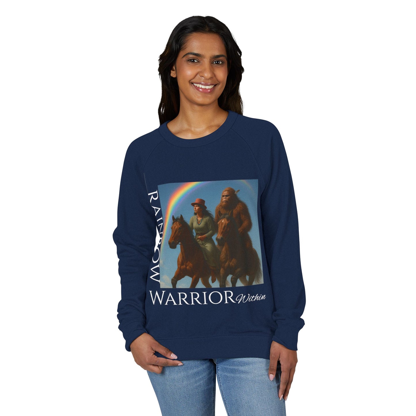 Sweatshirt - Rainbow Warrior Dream Sasquatch Horse Native Women Rainbow