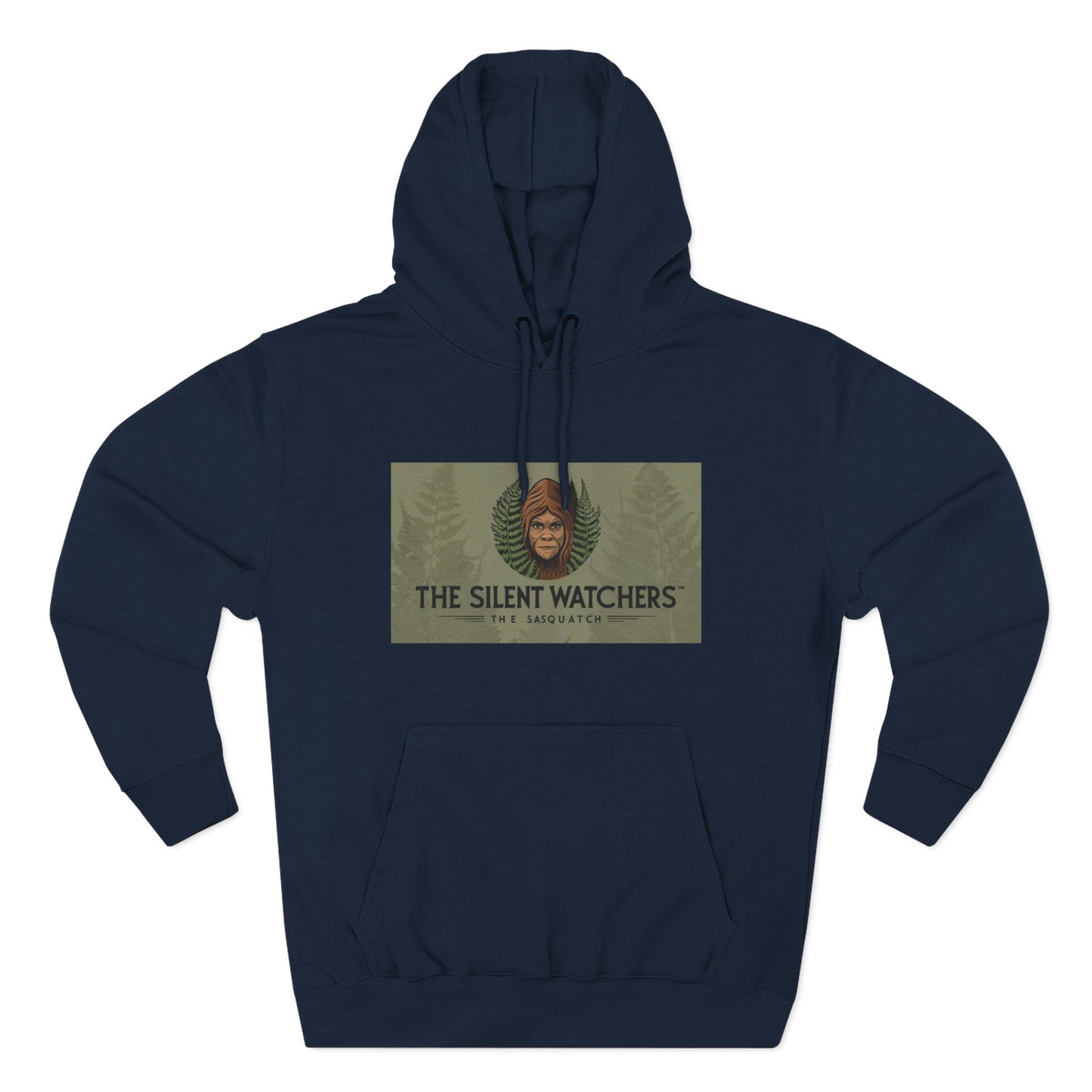 Fleece Hoodie - Female Sasquatch Hiding in the Fern The Silent Watcher