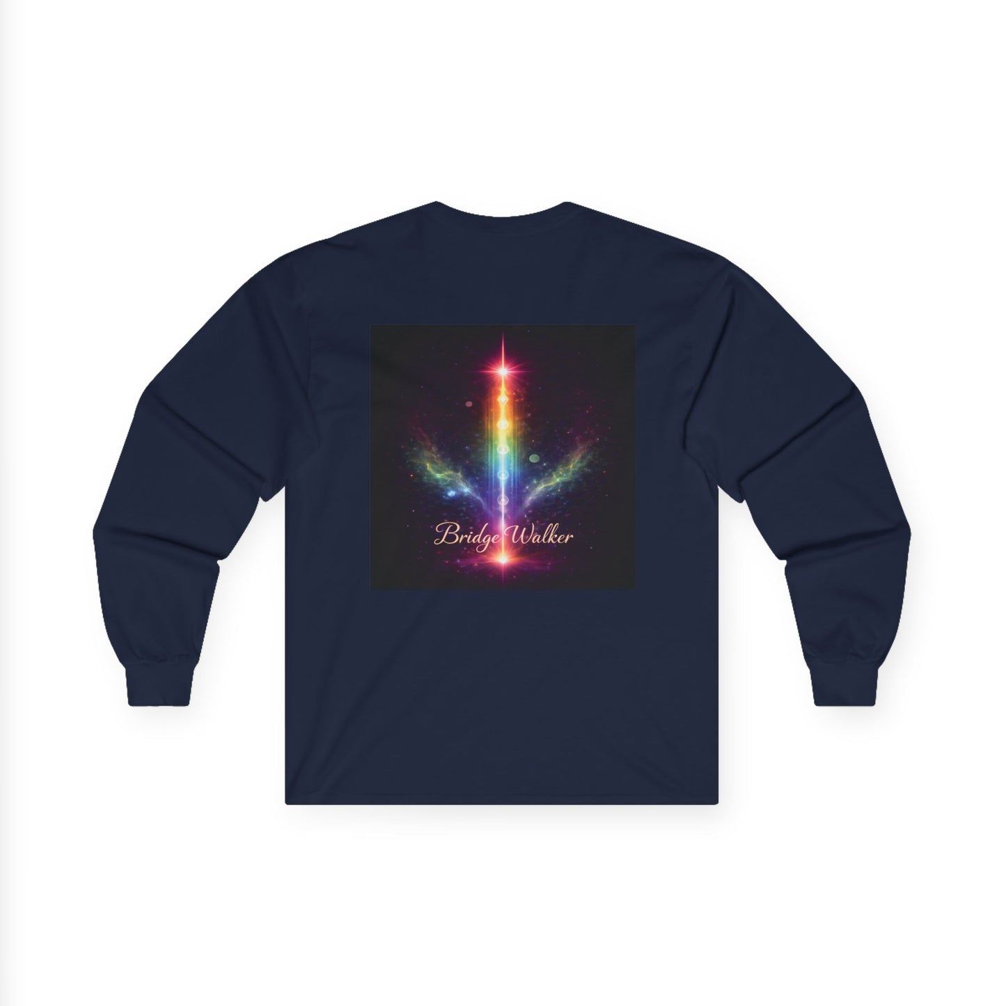 Long Sleeve Tee — "Bridge Walker" Spiritual Cosmic Portrait