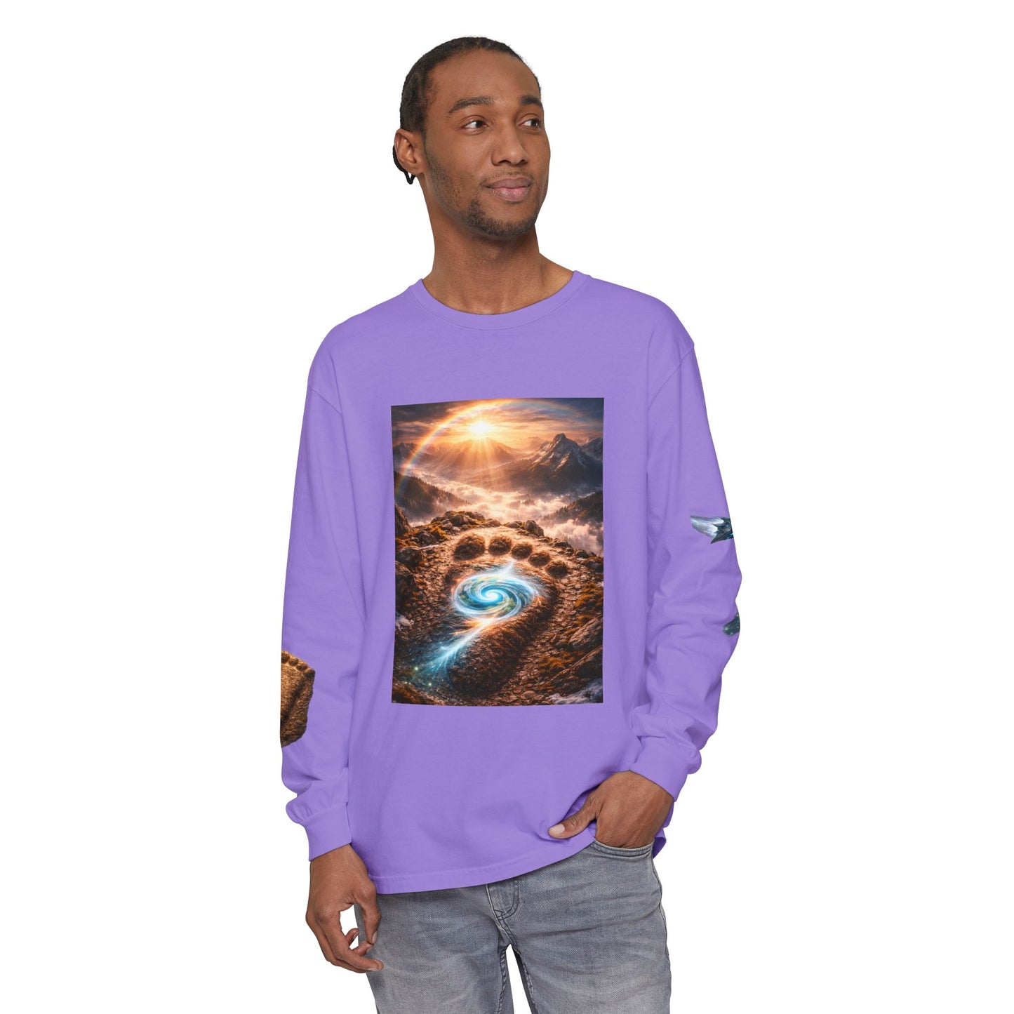 The Imprints of Our First Ancestors Long Sleeve Cosmic Sasquatch Guardian Tee