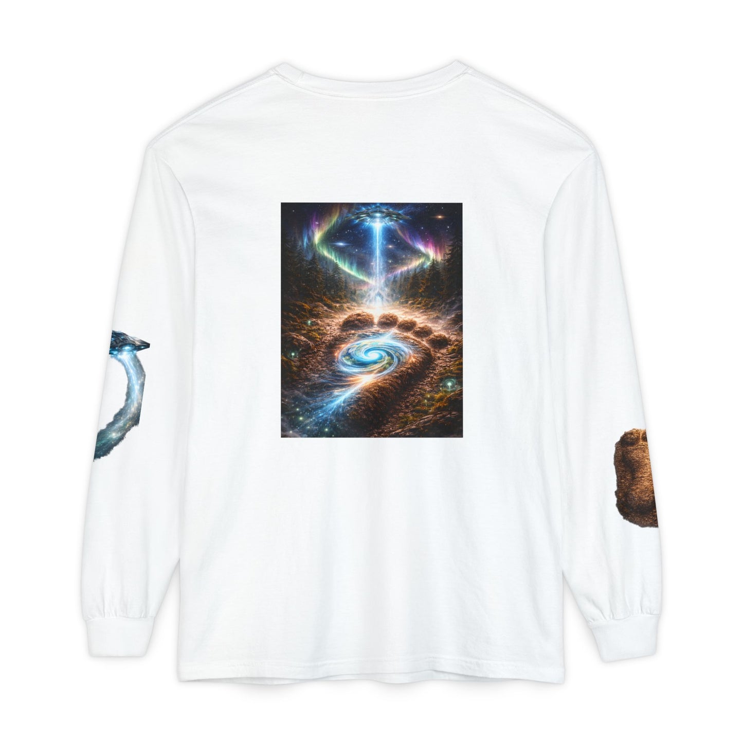 The Imprints of Our First Ancestors Long Sleeve Cosmic Sasquatch Guardian Tee