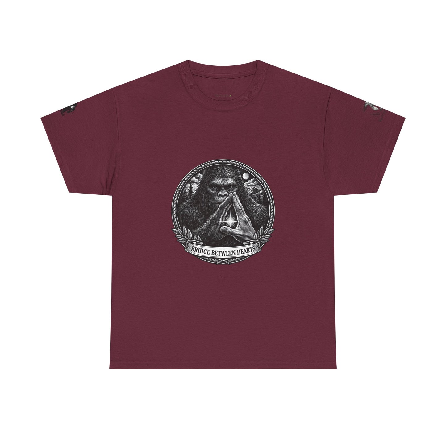 Sacred Bond with Forest Elders Guardians Sasquatch and Human Alliance  Tee — "Balance Between Non Mythic Guardians " Graphic T‑Shirt