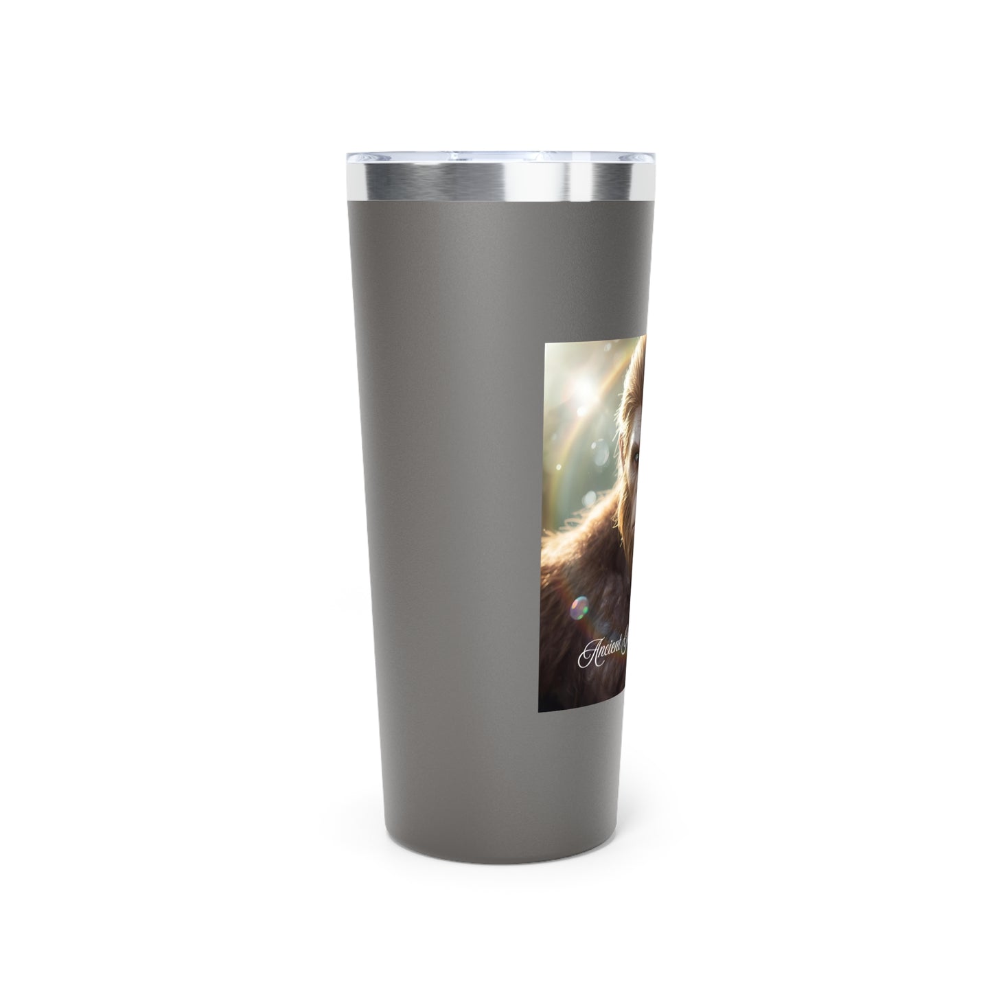 22oz Insulated Tumbler — “Ancient Guardian” Sasquatch Graphic, Copper Vacuum Travel Mug