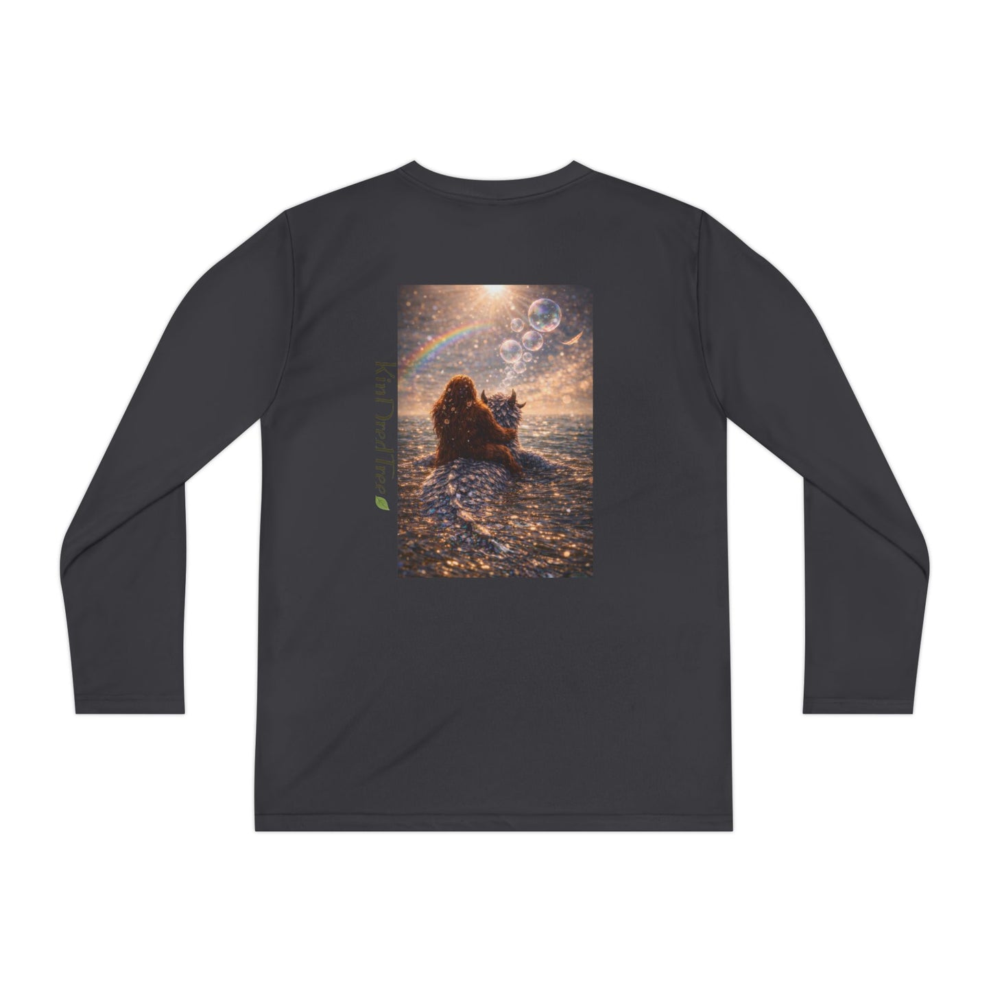 Youth Long Sleeve Tee — "Friends Come in Many Forms" Sasquatch & Dragon Dreamscape