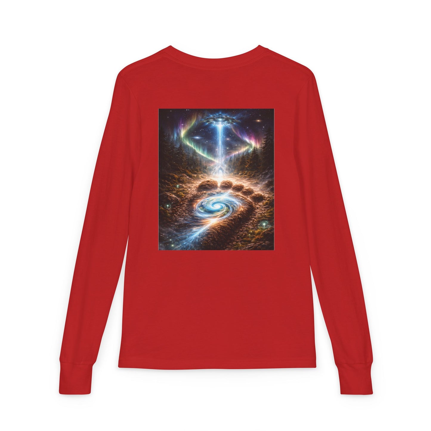 Youth Long Sleeve Tee — Elder Sasquatch and Eagle Galaxy Design