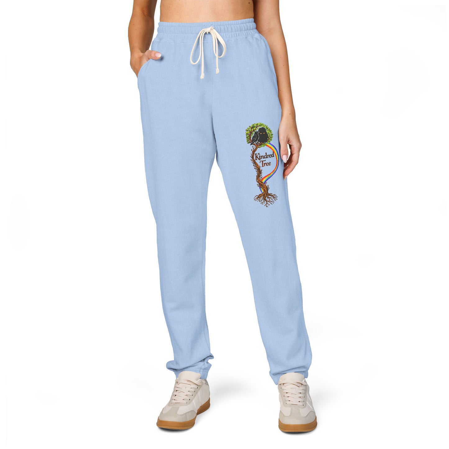 KindredTree- Guardian Roots Embroidery Joggers Fleece Sweatpants