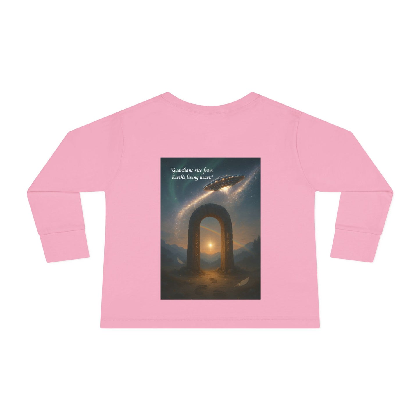 Toddler Long Sleeve Tee — Gentle Cosmic Animals Illustration Tee ("Guardians are from Earth’s deep quiet")