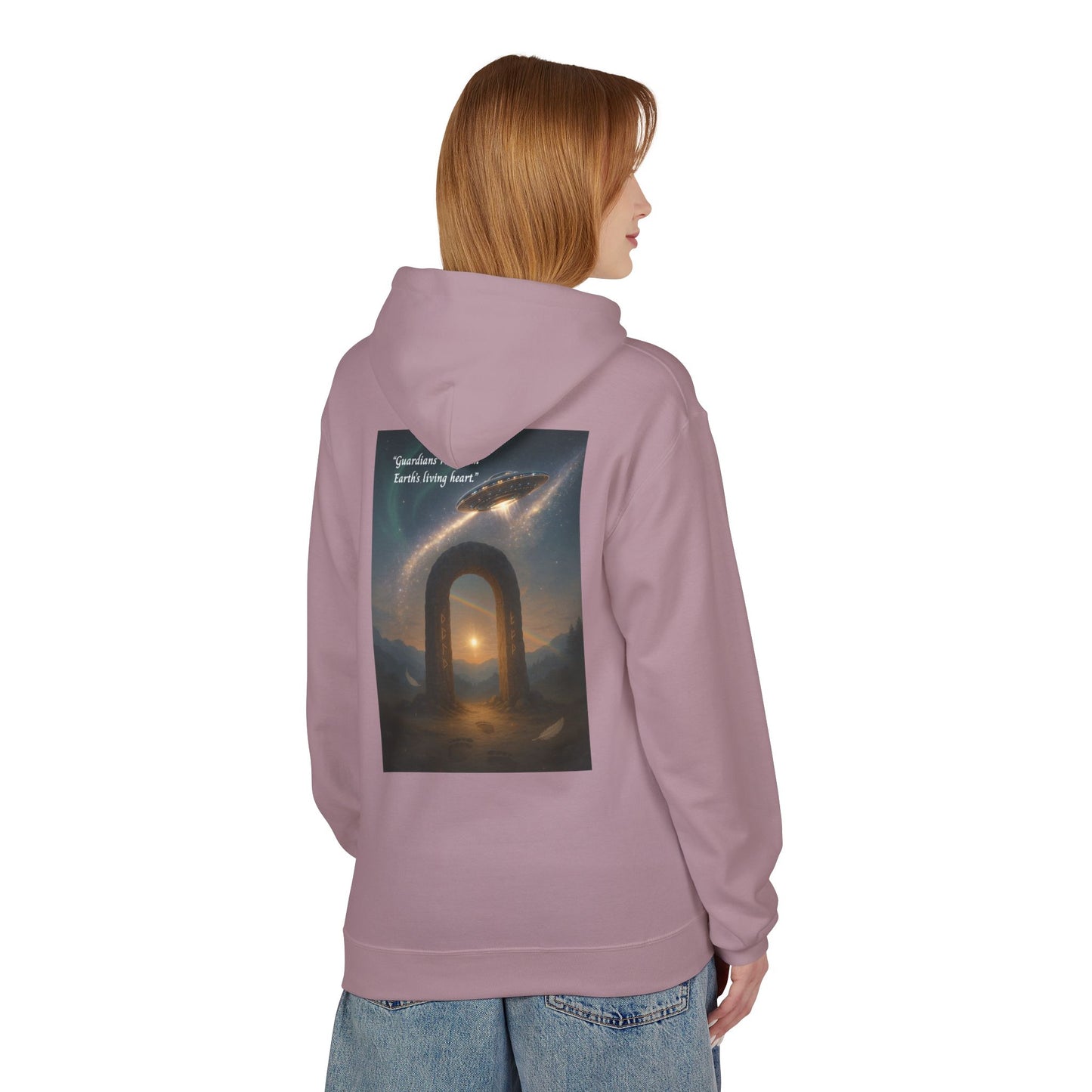 Cosmic Portal Hoodie — "Searching for Earth’s Story" Astral Landscape Pullover