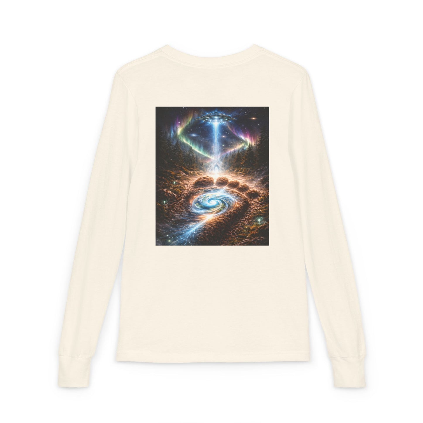Youth Long Sleeve Tee — Elder Sasquatch and Eagle Galaxy Design