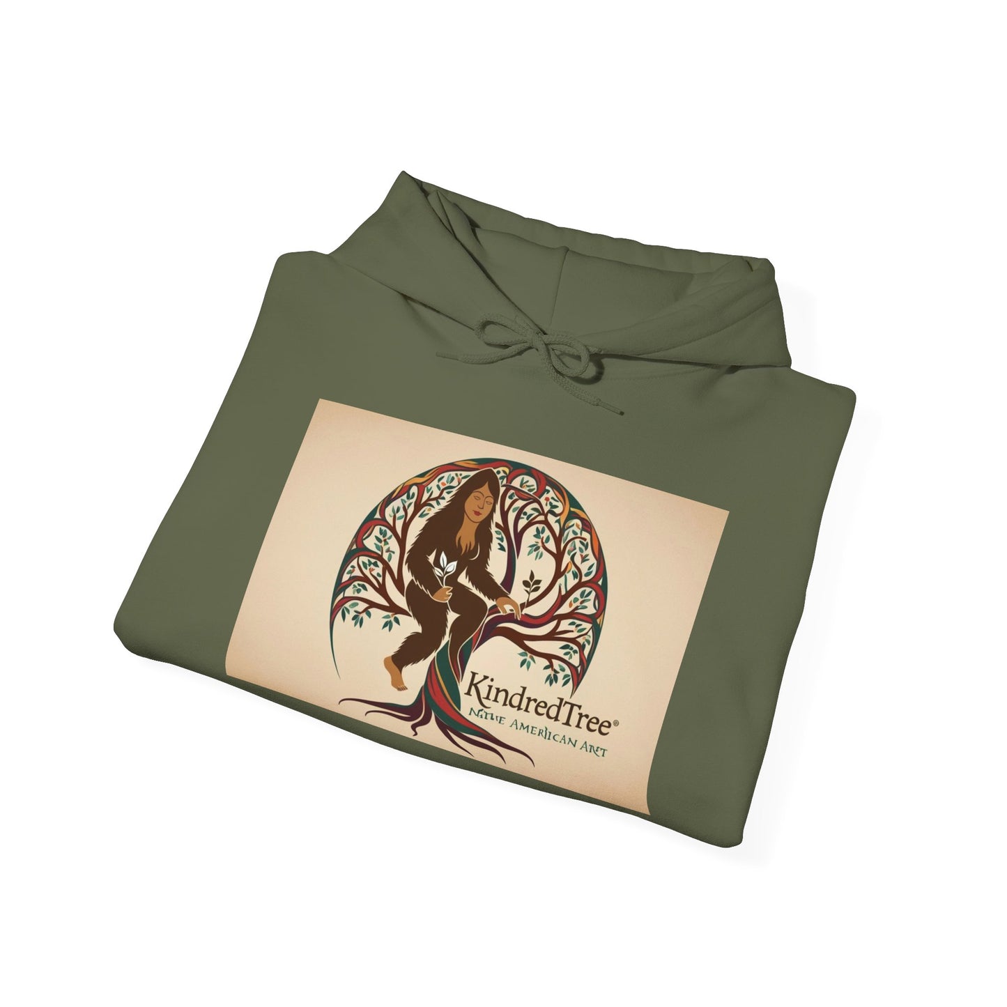 Hooded Sweatshirt - Female Sasquatch Tree of Life Colorful Kindretree Design