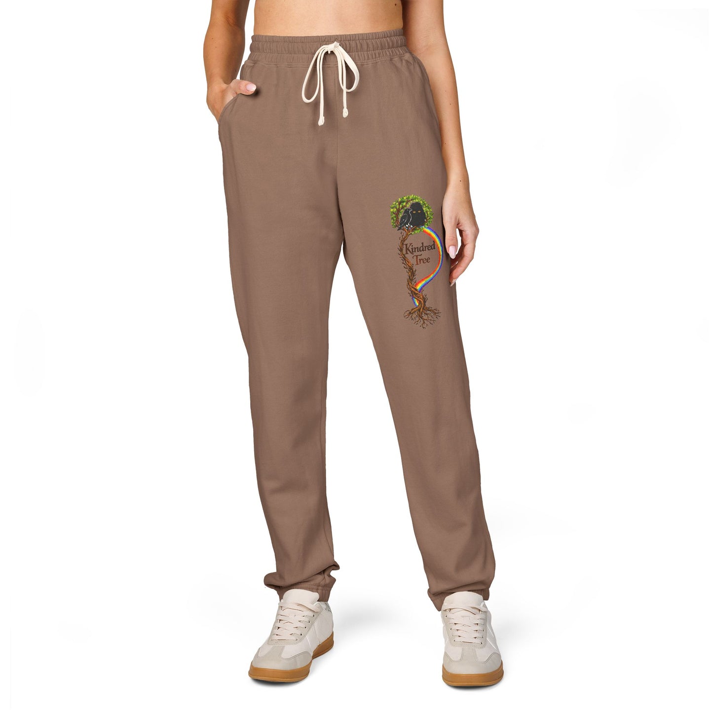 KindredTree- Guardian Roots Embroidery Joggers Fleece Sweatpants