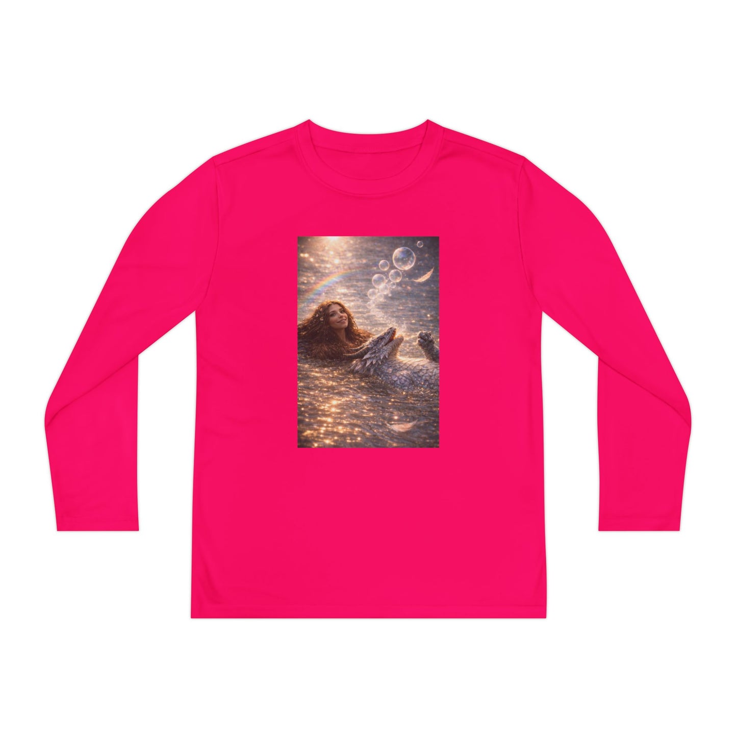 Youth Long Sleeve Tee — "Friends Come in Many Forms" Sasquatch & Dragon Dreamscape