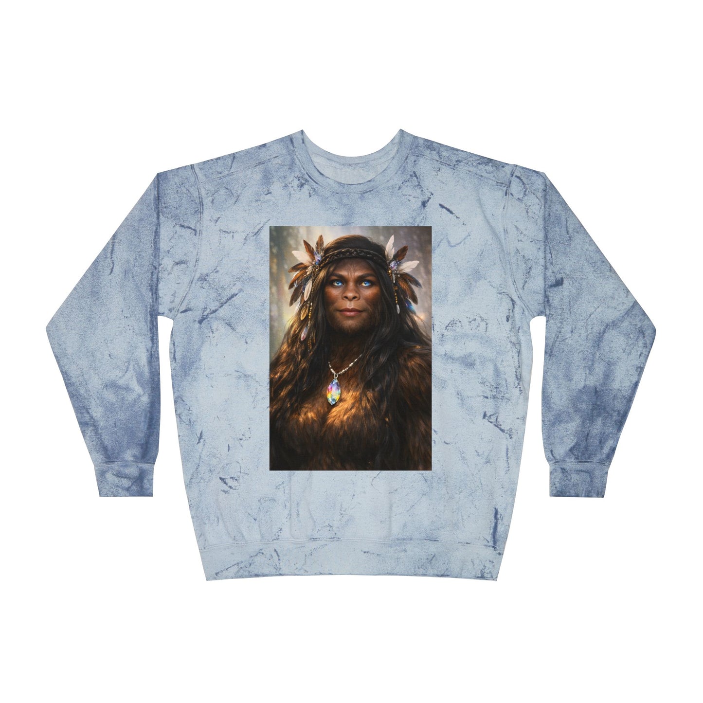 Sasquatch Royal Guardian, Eyes of the Living Rainbow- Crewneck Sweatshirt