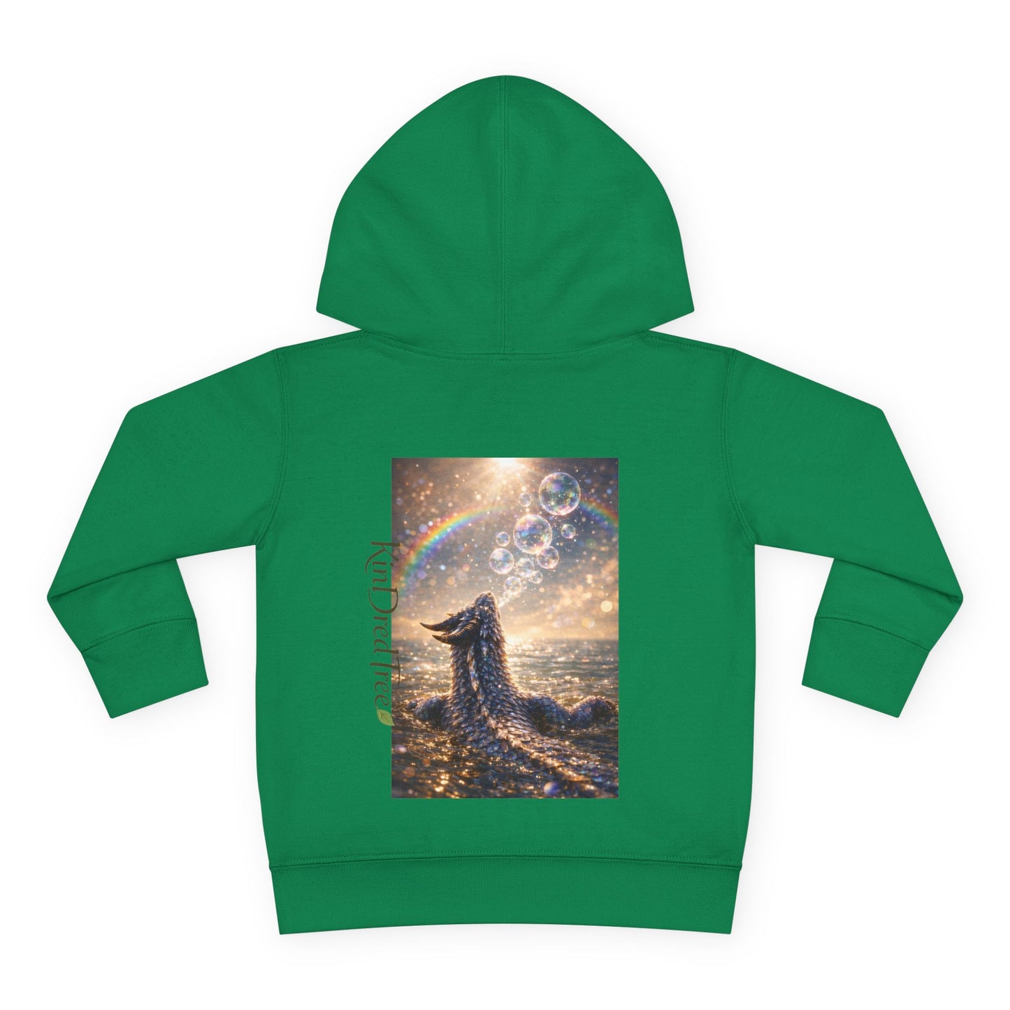 Toddler Hoodie — Sparkling Sea Dragon with Rainbow & Bubbles