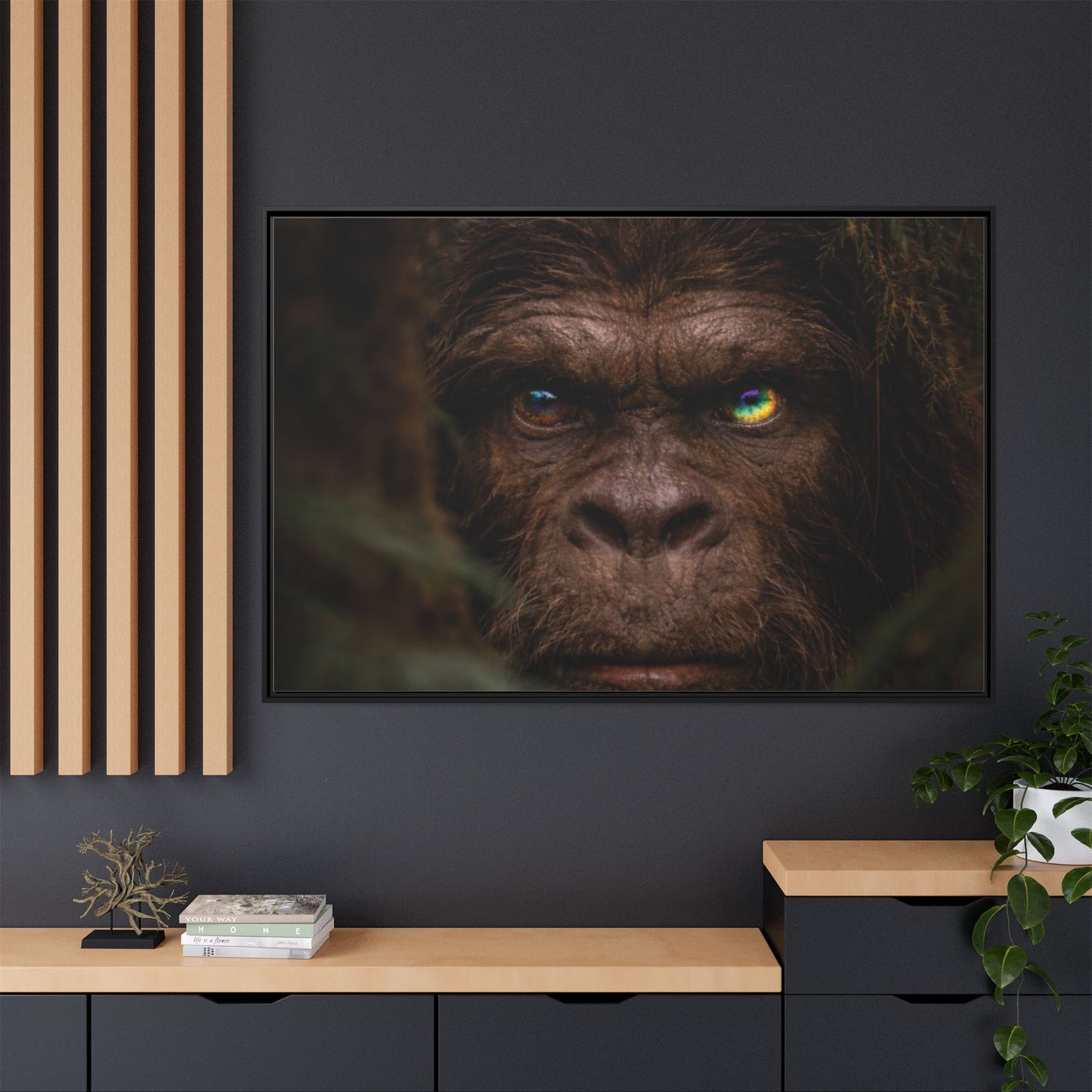 Their Eyes of the Living Rainbow- The Sasquatch People  Portrait Wall Art