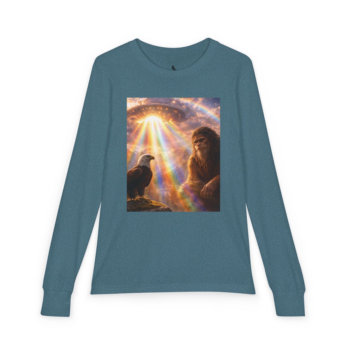 Youth Long Sleeve Tee — Elder Sasquatch and Eagle Galaxy Design