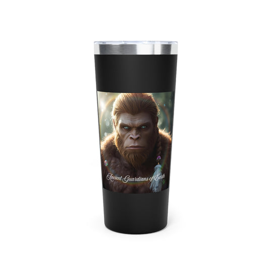 22oz Insulated Tumbler — “Ancient Guardian” Sasquatch Graphic, Copper Vacuum Travel Mug