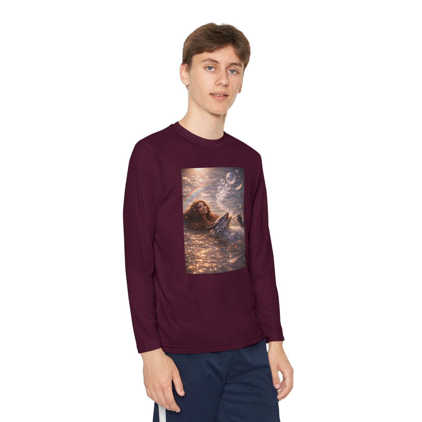 Youth Long Sleeve Tee — "Friends Come in Many Forms" Sasquatch & Dragon Dreamscape