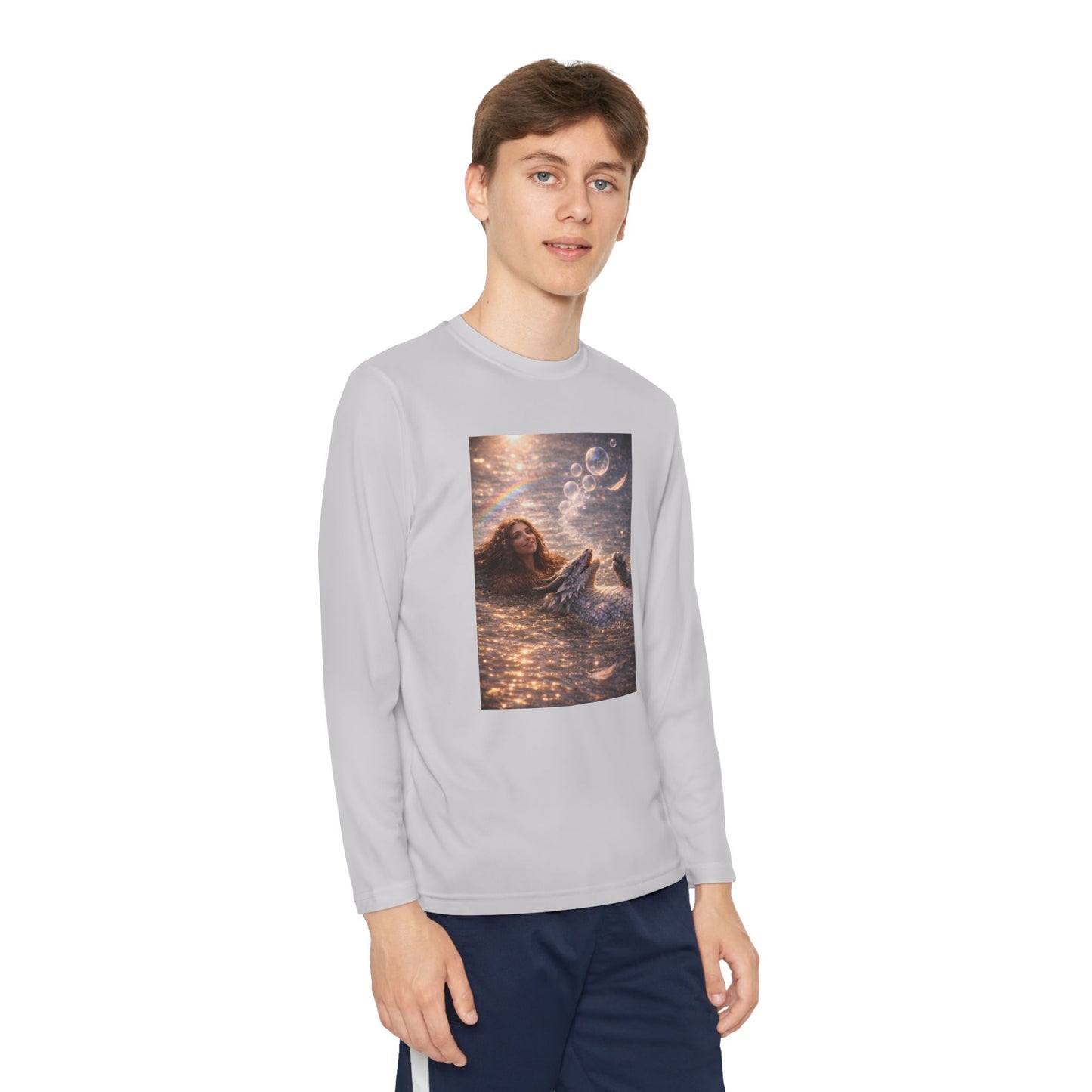 Youth Long Sleeve Tee — "Friends Come in Many Forms" Sasquatch & Dragon Dreamscape