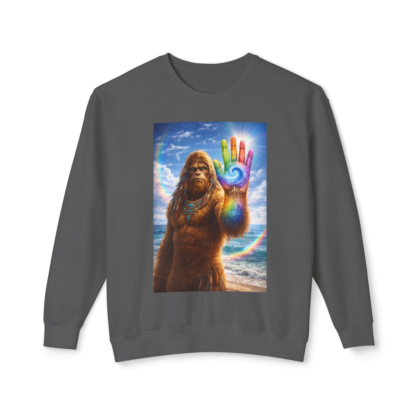 ALL LIFE MATTERS — The Sasquatch Forest Elder’s- Hand Crewneck Sweatshirt