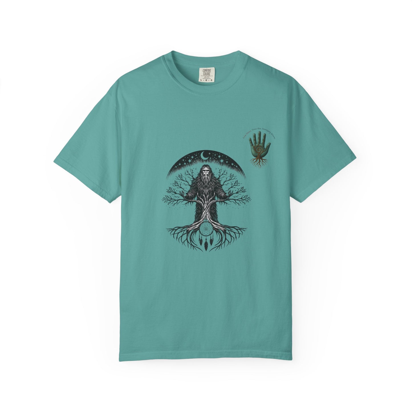 Sasquatch Guardian Tee — "Voices Rise, Sovereignty Returns" MMIW Tribute