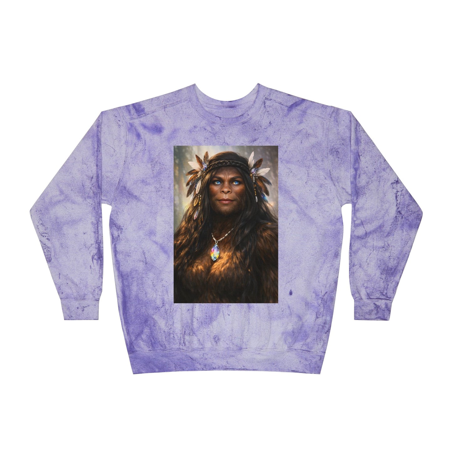 Sasquatch Royal Guardian, Eyes of the Living Rainbow- Crewneck Sweatshirt