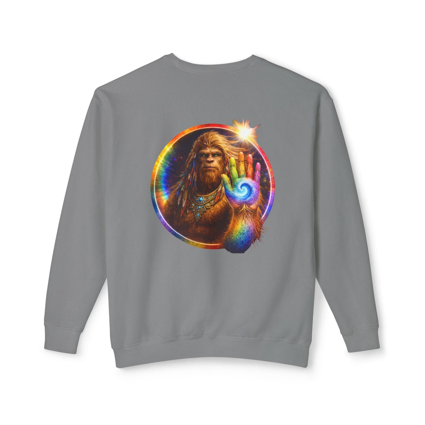 ALL LIFE MATTERS — The Sasquatch Forest Elder’s- Hand Crewneck Sweatshirt