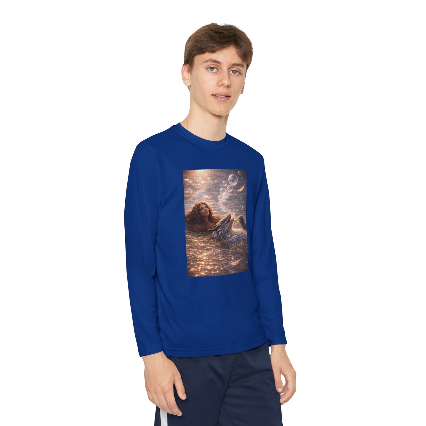Youth Long Sleeve Tee — "Friends Come in Many Forms" Sasquatch & Dragon Dreamscape