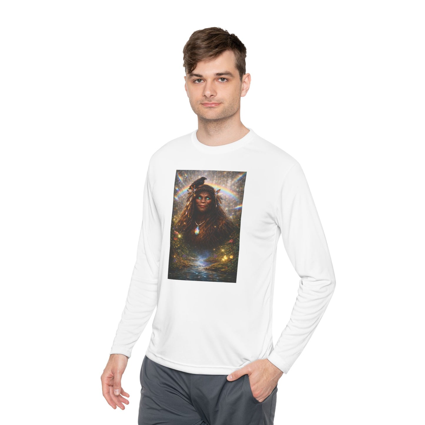 Guardian of the Rainbow Veil- Unisex Lightweight Long Sleeve Tee