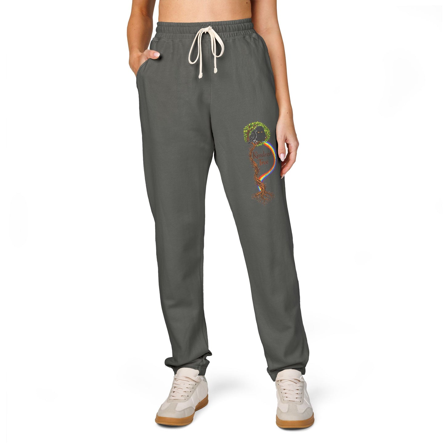 KindredTree- Guardian Roots Embroidery Joggers Fleece Sweatpants