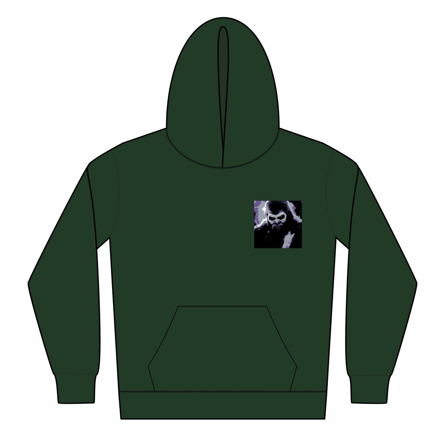 Youth Hoodie — Handsome Sasquatch Guardian with Rainbow Face Paint