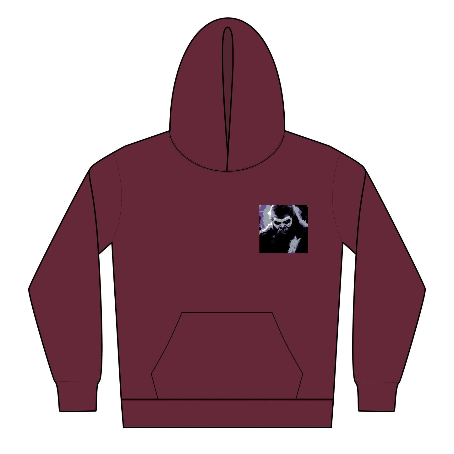 Youth Hoodie — Handsome Sasquatch Guardian with Rainbow Face Paint