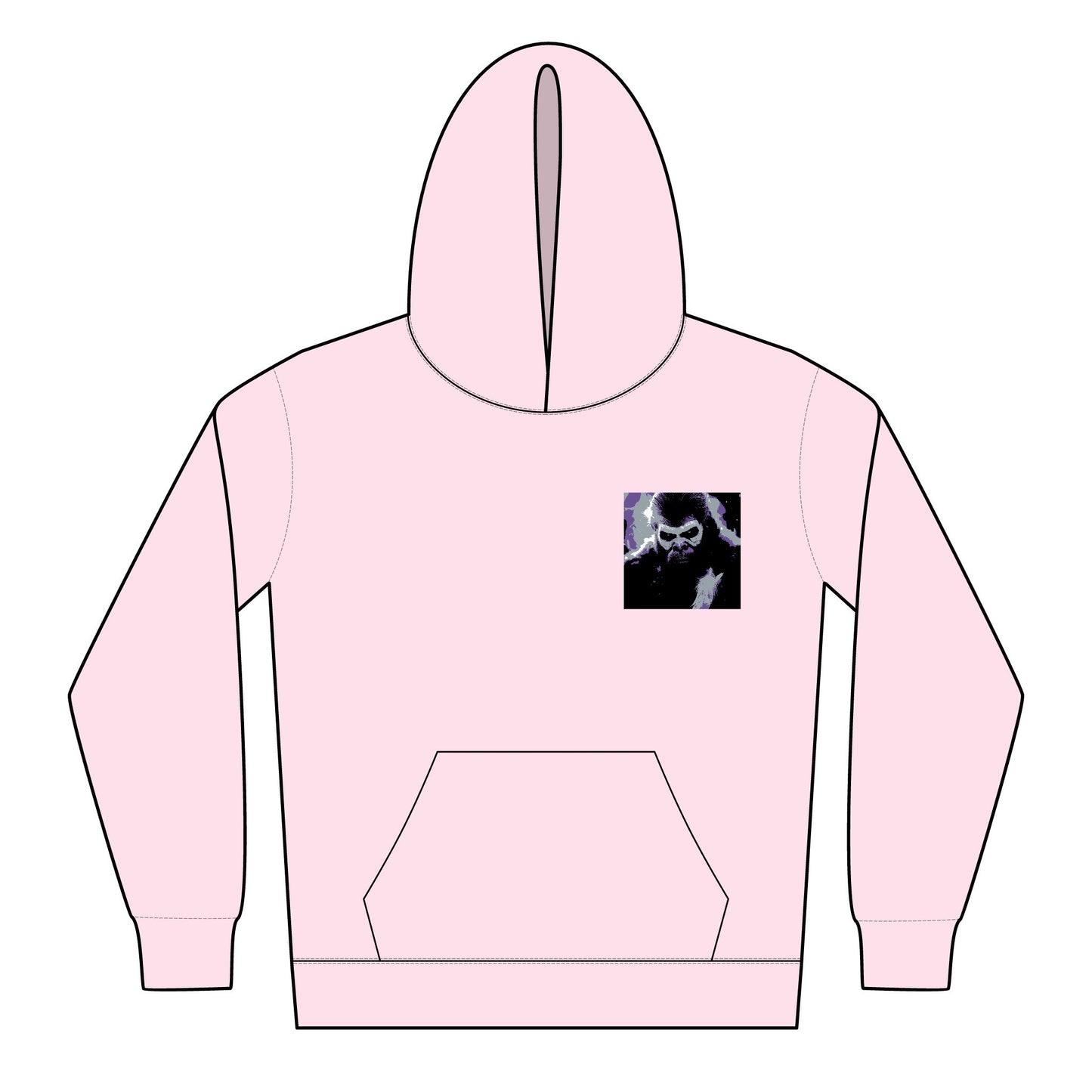 Youth Hoodie — Handsome Sasquatch Guardian with Rainbow Face Paint