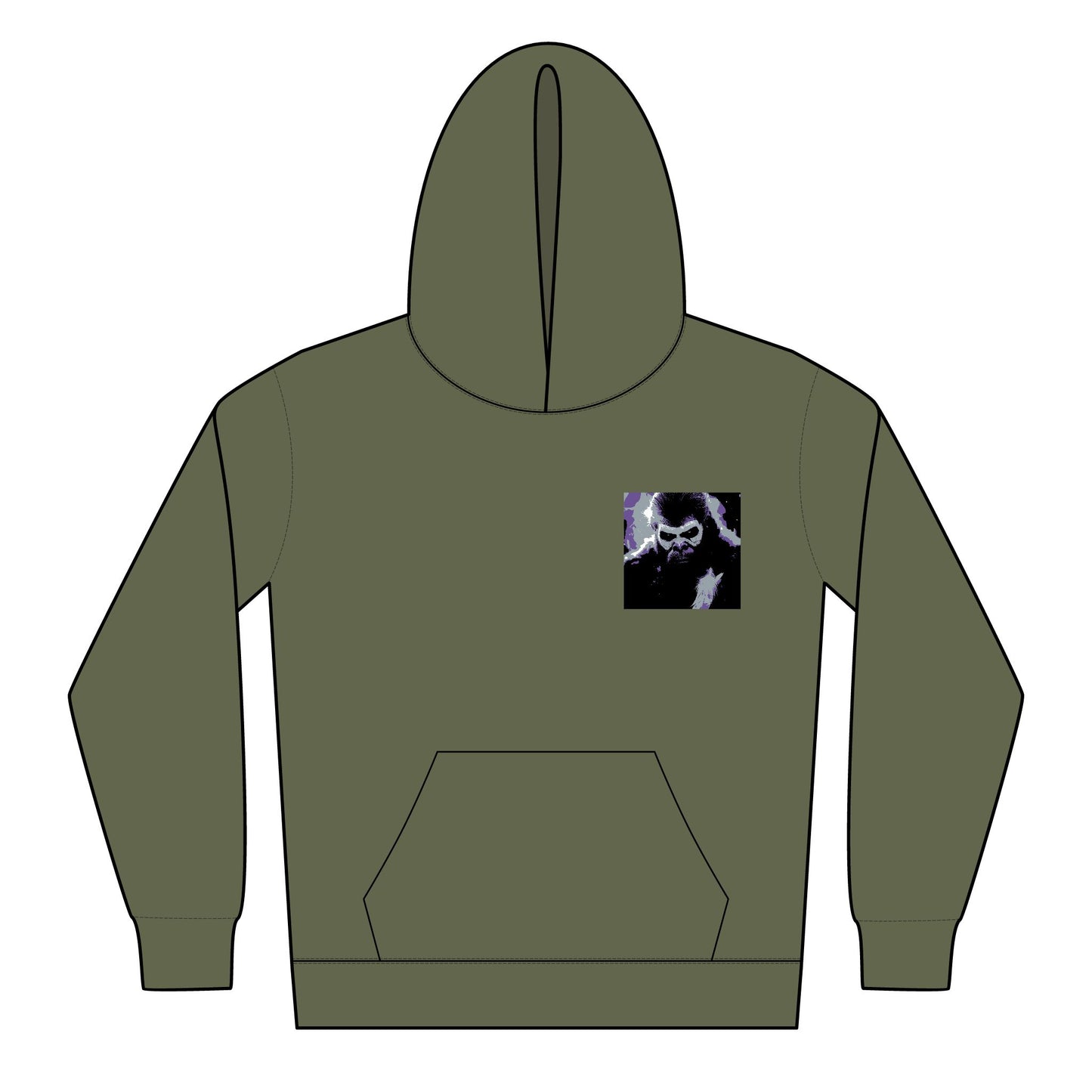 Youth Hoodie — Handsome Sasquatch Guardian with Rainbow Face Paint