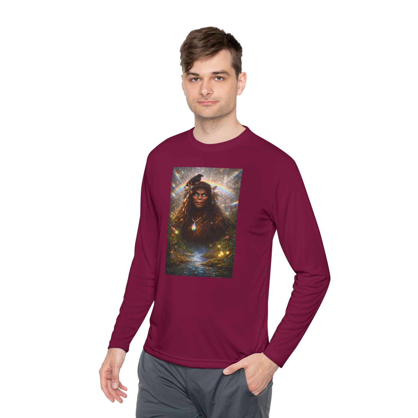 Guardian of the Rainbow Veil- Unisex Lightweight Long Sleeve Tee