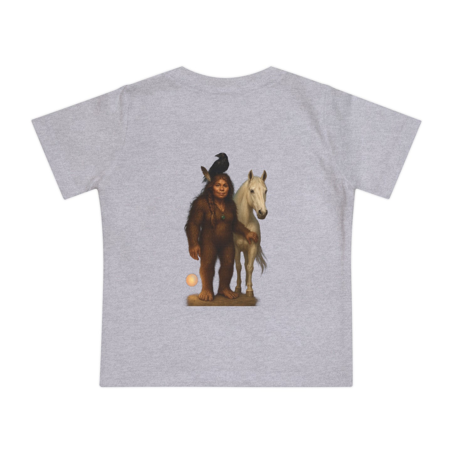 Bigfoot & Friends Baby T-Shirt — Cute Sasquatch, Horse & Raven Infant Tee