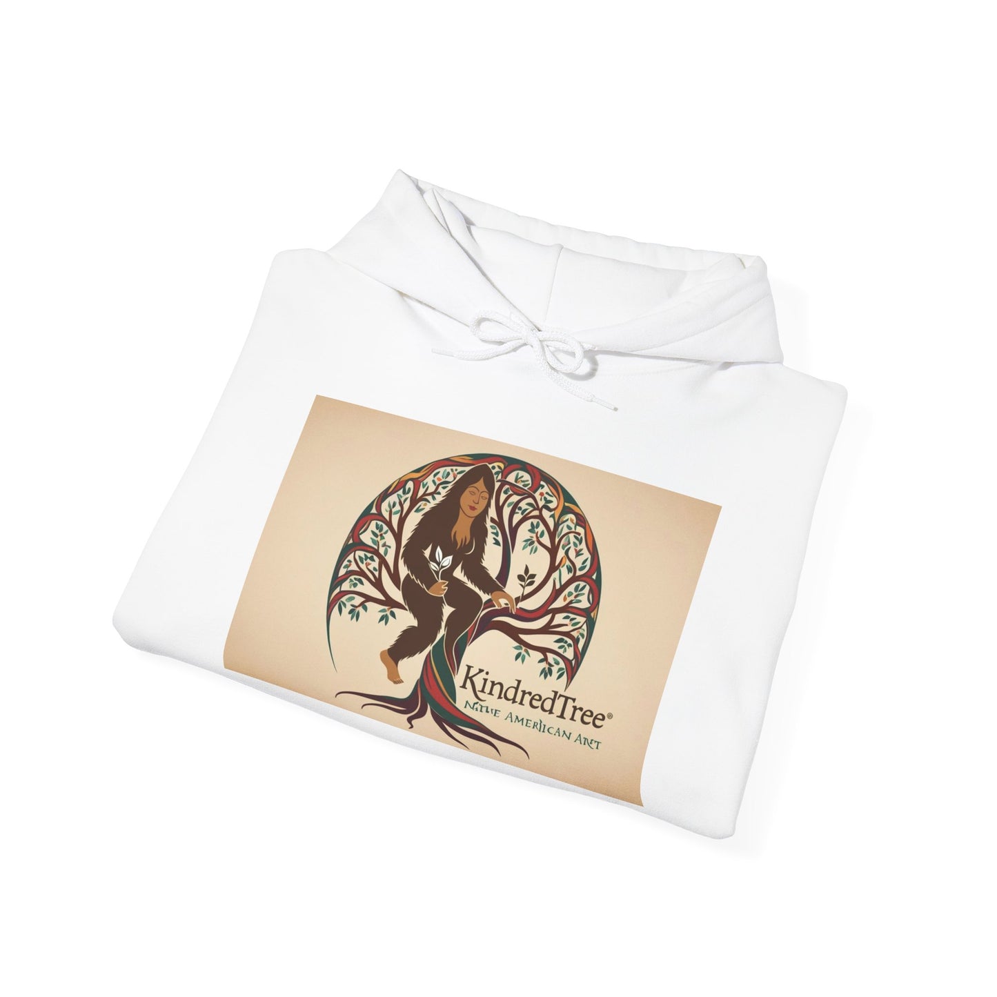 Hooded Sweatshirt - Female Sasquatch Tree of Life Colorful Kindretree Design