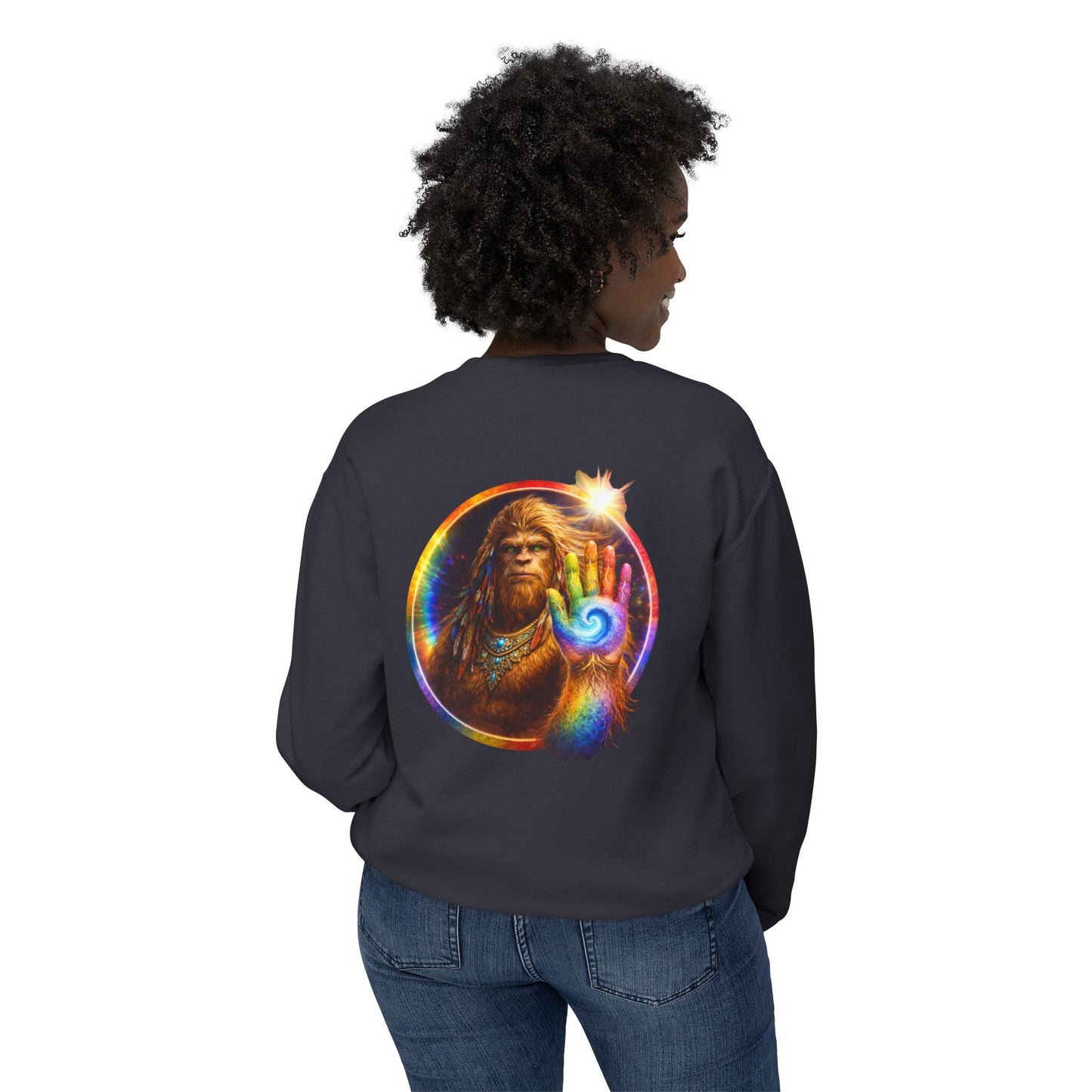 ALL LIFE MATTERS — The Sasquatch Forest Elder’s- Hand Crewneck Sweatshirt