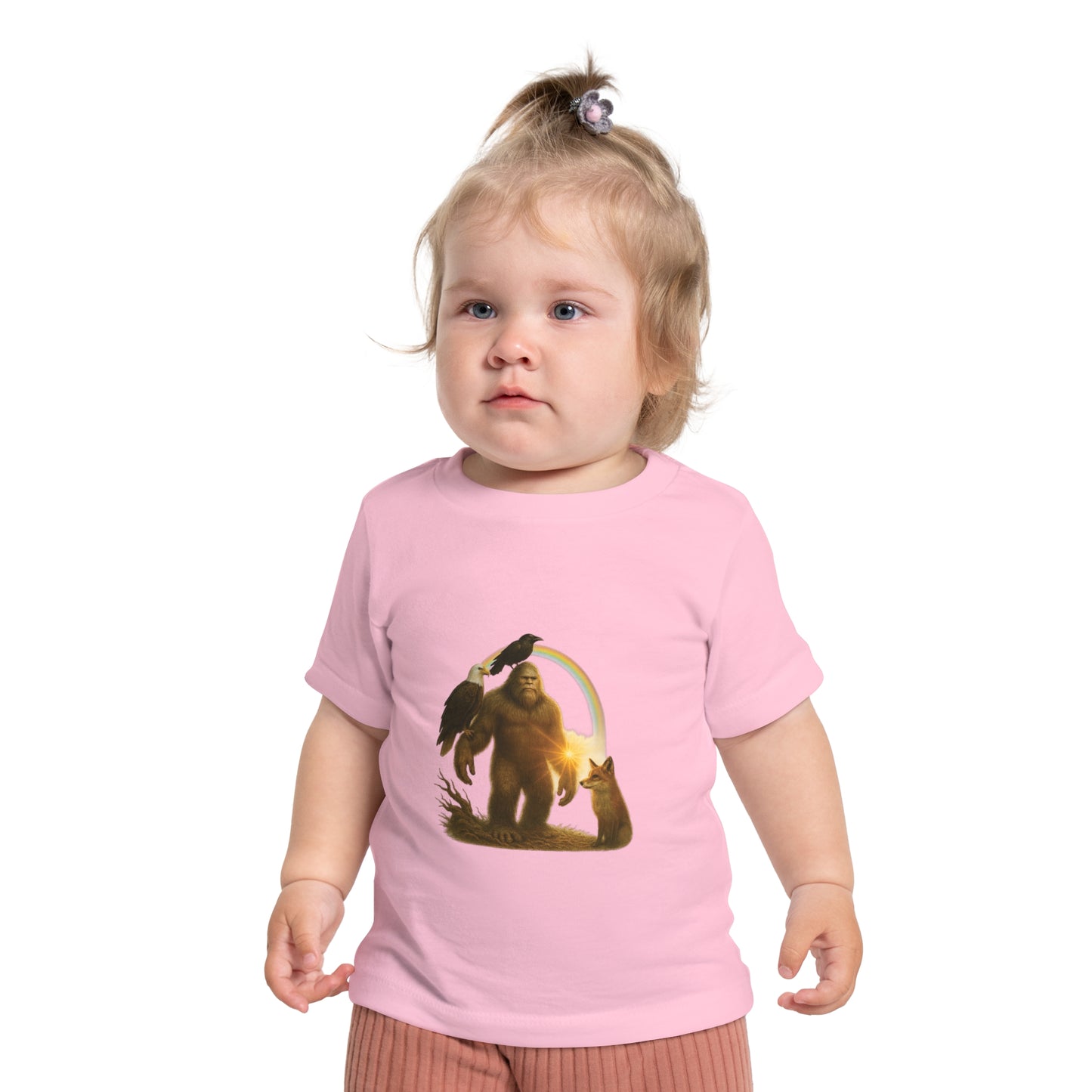 Bigfoot & Friends Baby T-Shirt — Cute Sasquatch, Horse & Raven Infant Tee